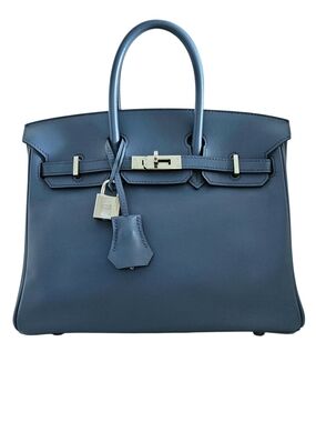 Hermès Birkin 25 Swift Leather - Bleu Brighton Palladium Hardware